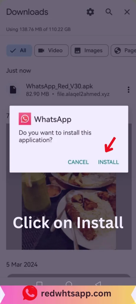 Click on Install Button